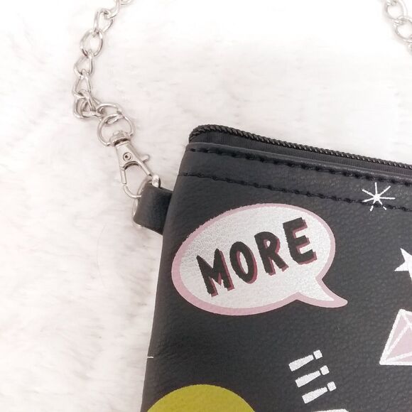 Bari Lynn Convertible Purse Crossbody Wristlet Colorful Emoji and Word Graphics - Picture 8 of 14